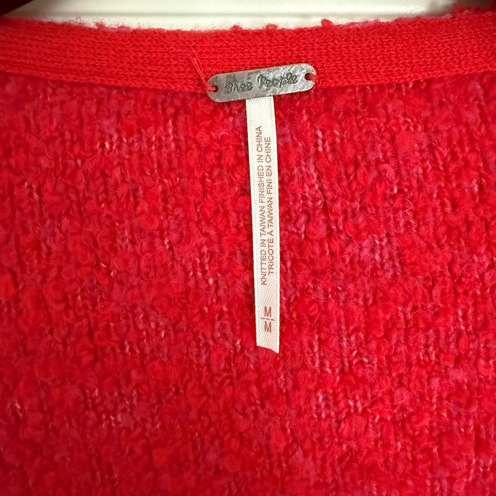 Free People Oversized Cozy Red Sweater – Size M